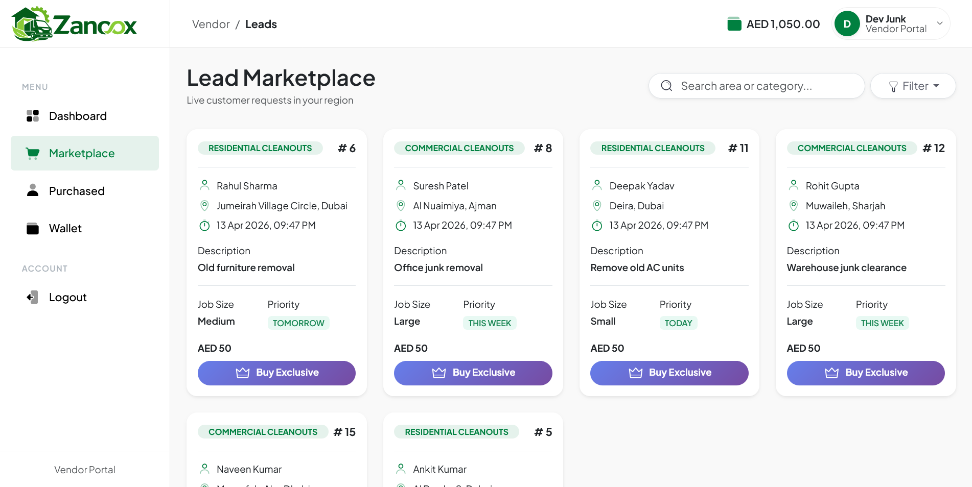 Marketplace UI