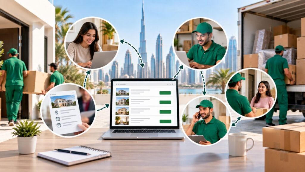 Grow Your Moving Business with Quality Leads 4 Lead portal connecting customers with moving companies through customer requests, vendor registration, lead matching, and direct communication for moving services.